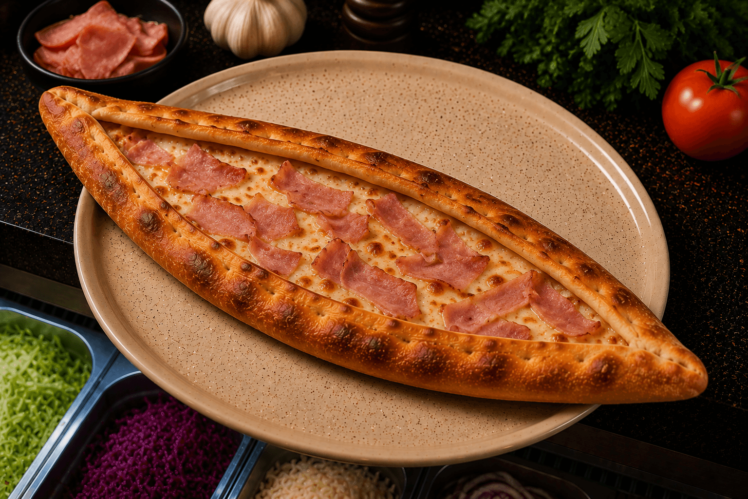 Pide mit Schinken