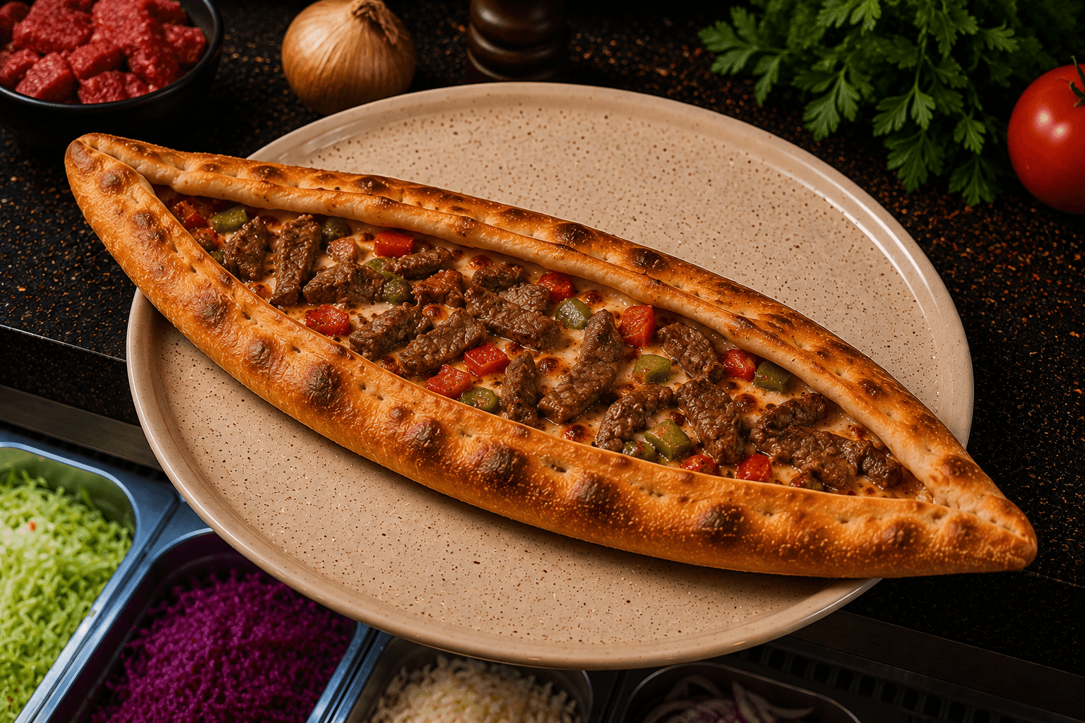 Pide mit Steak