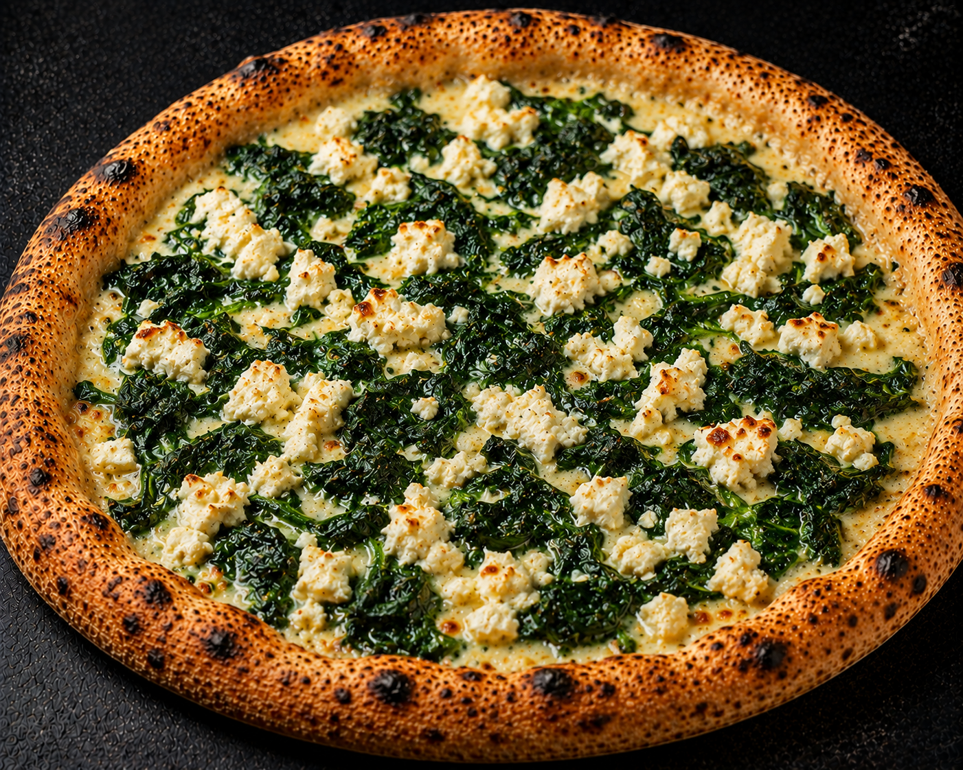 Pizza Spinatci mit Spinat und Schafskäse
