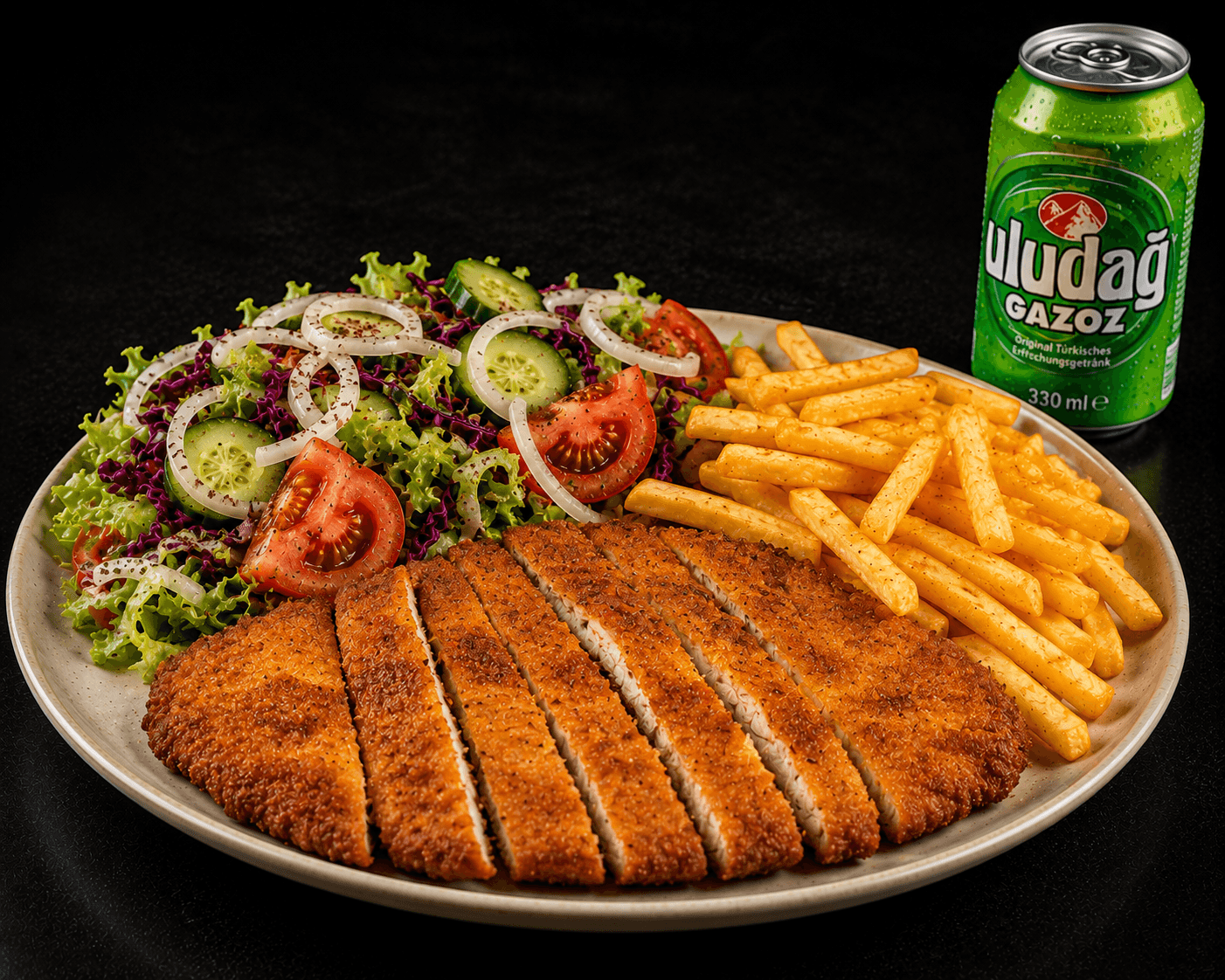 Schnitzel Teller mit Beilagen